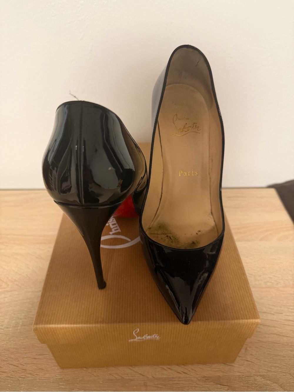 Christian Louboutin Black Patent Pigalle Follies 100 Patent Leather Pumps